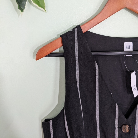 NWT Gap Button Front Striped Midi Dress - Picture 3 of 13